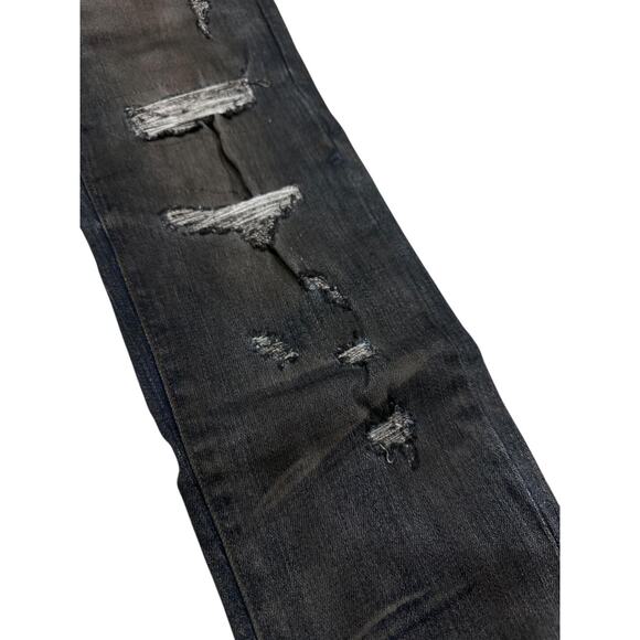 GFTD LA Los Angeles Men's Skinny Fit Jeans Vintage Oil Wash Distressed Rip Denim - Picture 3 of 4
